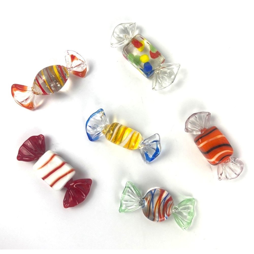 Vintage Murano Glass Italian Candy 6 Piece Set